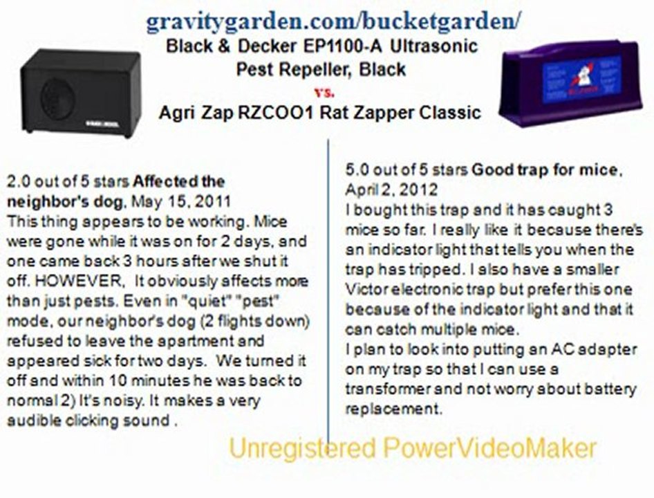 Black & Decker EP1100-A Ultrasonic Pest Repeller, Black vs.Agri Zap RZCOO1 Rat Zapper Classic