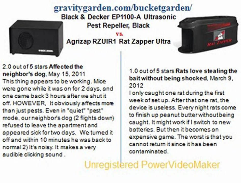 Black & Decker EP1100-A Ultrasonic Pest Repeller, Black vs.Agrizap RZUIR1 Rat Zapper Ultra (Lawn & Patio)