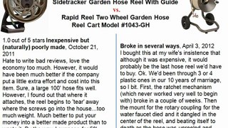 Suncast CPLSTA125B 125-Foot Sidetracker Garden Hose Reel With Guide vs Rapid Reel Two Wheel Garden Hose Reel Cart Model #1043-GH