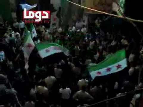 فري برس ريف دمشق دوما مظاهرة ساحة الجامع الكبير المسائية 07 05 2012 ج1 Damascus