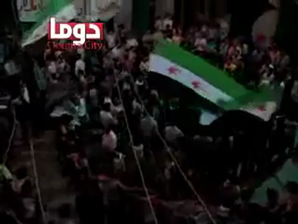 فري برس ريف دمشق دوما مظاهرة ساحة الجامع الكبير المسائية  6 5 2012 ج1 Damascus