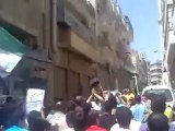 فري برس حماه  المحتلة حي المناخ  مظاهرة نهاريه نصره لاهلنا في الشام   5 5 2012 Hama