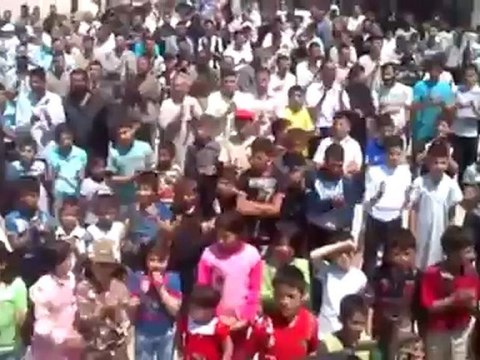 فري برس ادلب خان شيخون مظاهرة صباحية تندد بانتخابات مجلس الشعب 7 5 2012 Idlib