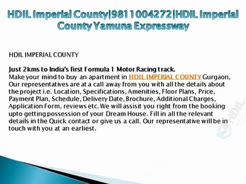 HDIL Imperial County,9811004272,HDIL Imperial County Yamuna Expressway,HDIL Imperial County Noida