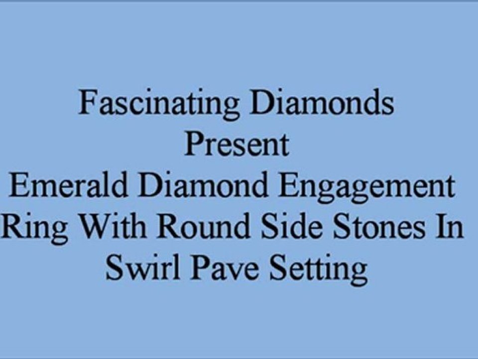 Emerald Diamond Engagement Ring With Round Side Stones In Swirl Pave Setting FDENS3008EMR