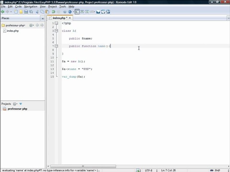 POO PHP - CLASS - Syntaxe de Base - Apprendre PHP avec Professeur-PHP.com
