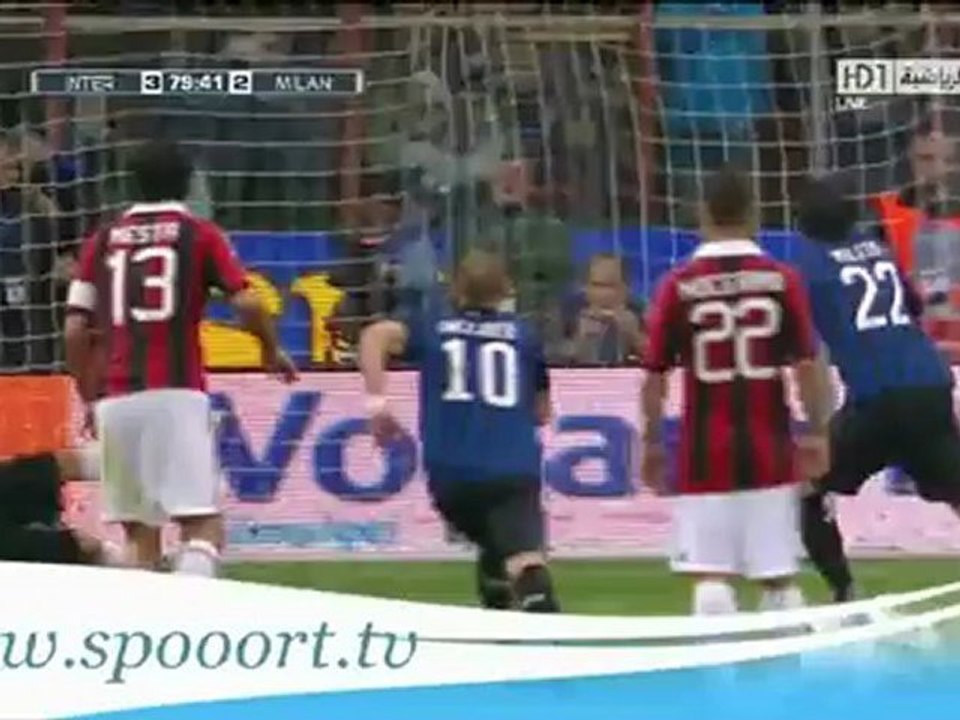 الديربي الميلاني  الدي اهدى اللقب لليوفي  inter 4-2 ac milan