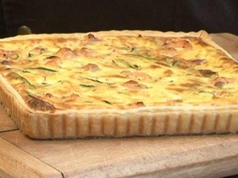 Cuisine : Recette : tarte au saumon et aux courgettes