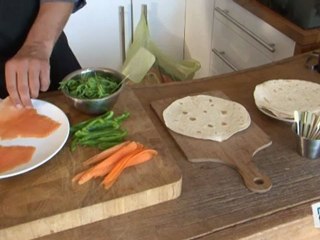 Cuisine : Wrap saumon crudités