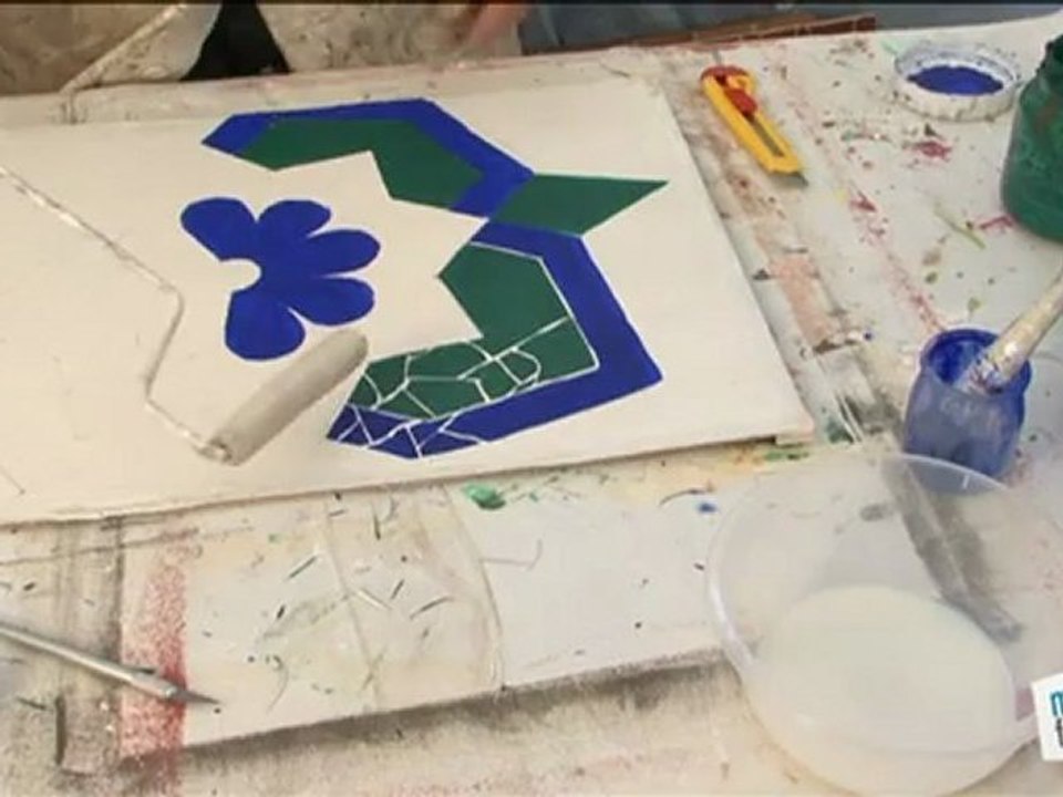 Déco Brico Jardinage : Faire une fausse mosaique murale avec de l'enduit