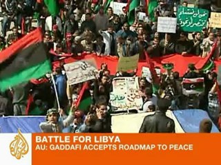 Gaddafi accepts roadmap to peace