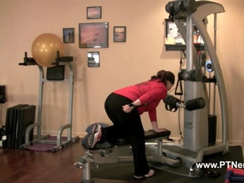 Tricep Kickbacks with Pulley Machine and Bench - Personal Training Exercise of the Day