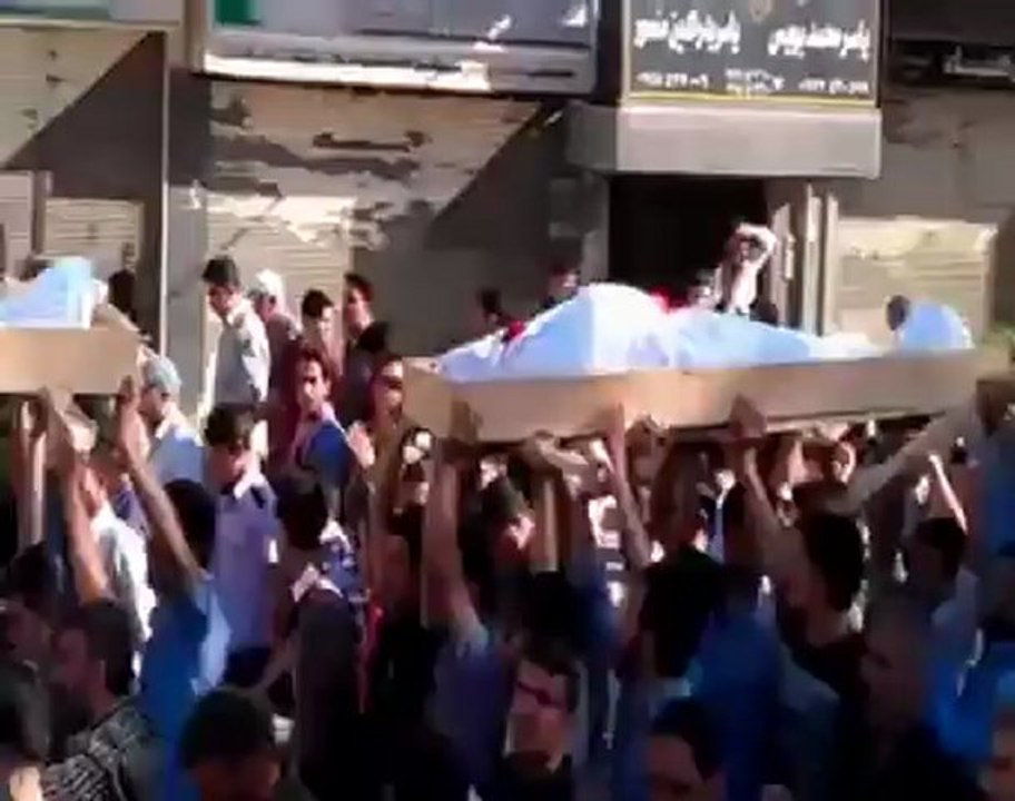 فري برس دمشق كفرسوسة تشييع الشهيدين أسامة ونذير زين 10 5 2012 ج1 Damascus