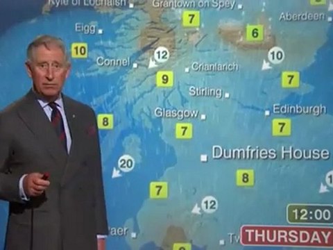 Le Prince Charles présente la météo