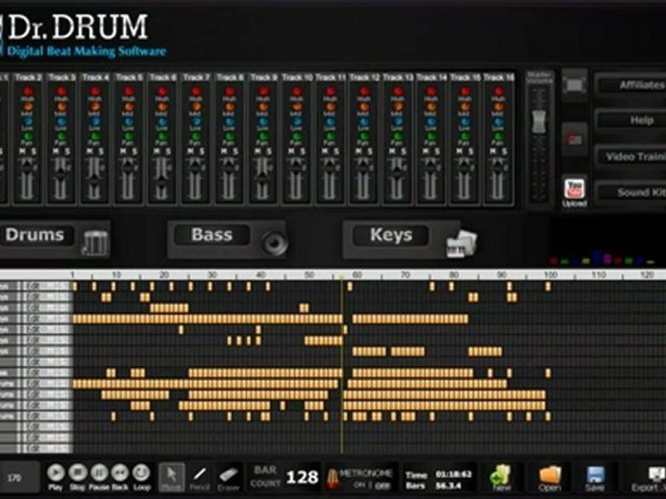 Create beats to make a song with Dr. Drum!