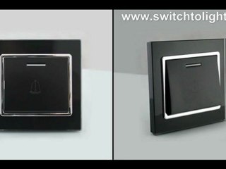 Glass Panel Doorbell Switch Black