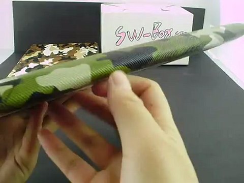 Cool Camouflage Green Stand Leather Case For New iPad 3