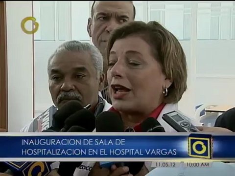 Ministra Sader inaugura cuatro salas de hospitalización en el José María Vargas
