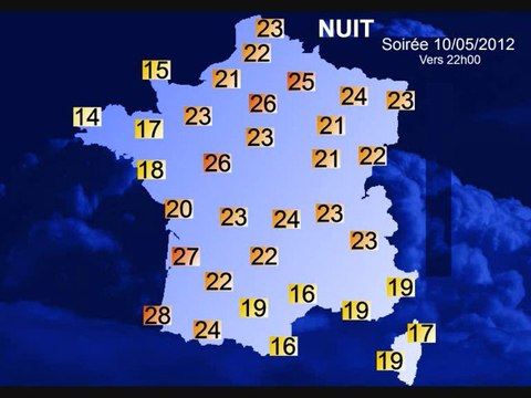Météo 12 mai 2012: Après les 30°, moins de 20° ! Prévisions jusqu'au 17 mai 2012