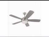 Monte Carlo Discus 52-Inch Ceiling Fan Light Kit 5 Silver Blades Brushed Steel