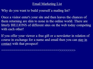 Email Marketing List