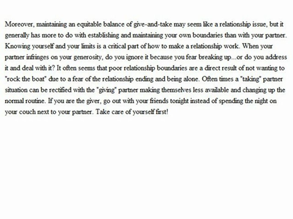 How to Make a Relationship Work