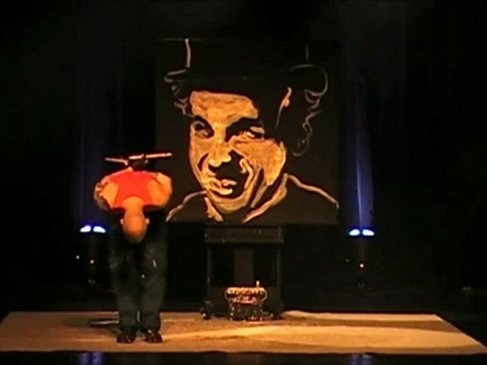 Live-painting Charlie CHAPLIN by ZAPATA