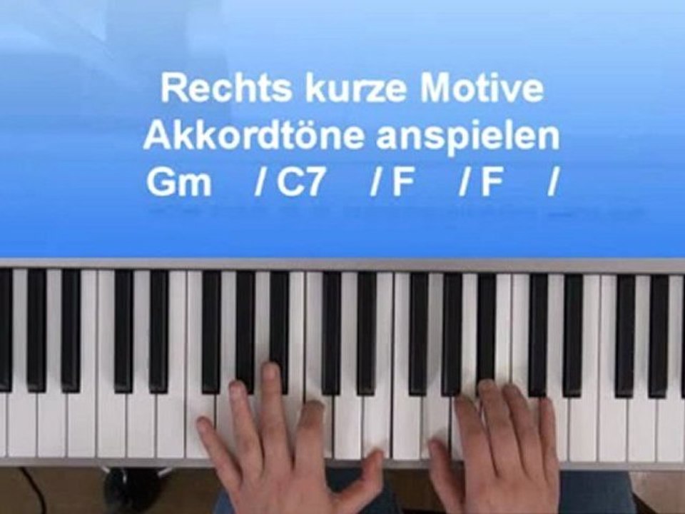 Klavier lernen: Mit Gm C und F frei spielen