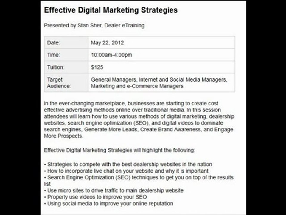 May 22, 2012 GNYADA Digital Marketing Strategies