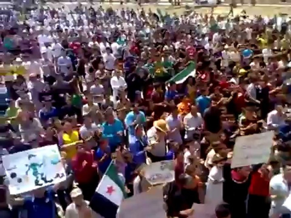 Syria فري برس إدلب بلدة الهبيط مظاهرة صباحية  حاشدة تهتف بإسقاط النظام الأحد 13 5 2012 Idlib