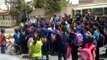 Syria فري برس ريف دمشق يبرود  أطفال يبرود يتظاهرون بالقرب من حاجز المخفر جــ2 Damascus