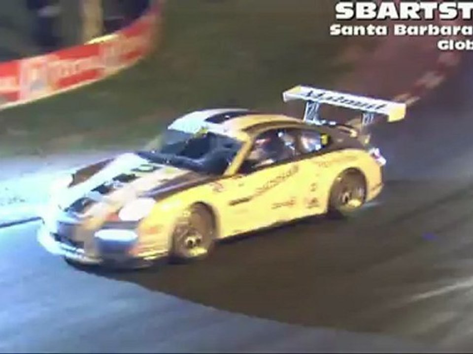 Porsche Race Crash Grand Prix de Pau France Night Racing Autos