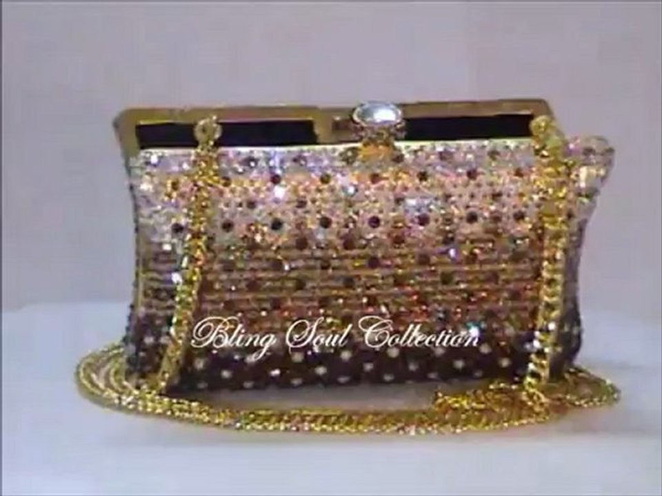 Bronze Crystal Clutch Bag