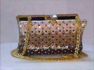 Bronze Crystal Clutch Bag