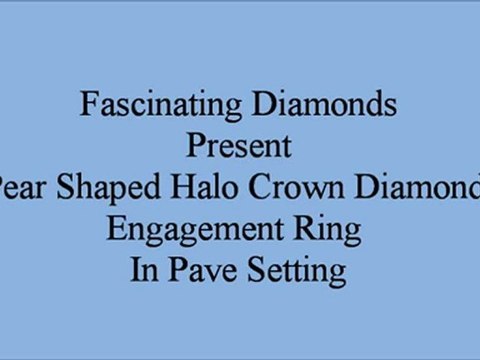 Pear Shaped Halo Crown Diamond Engagement Ring In Pave Setting FDENR7313PER