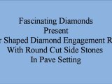 Pear Shaped Diamond Engagement Ring With Round Cut Side Stones In Pave Setting FDENS3059PER