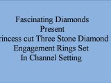 Princess cut Three Stone Diamond Engagement Rings Set In Channel Setting FDENS286PRR