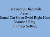 Round Cut Open Swirl Right Hand Diamond Ring In Prong Setting FDFR1130