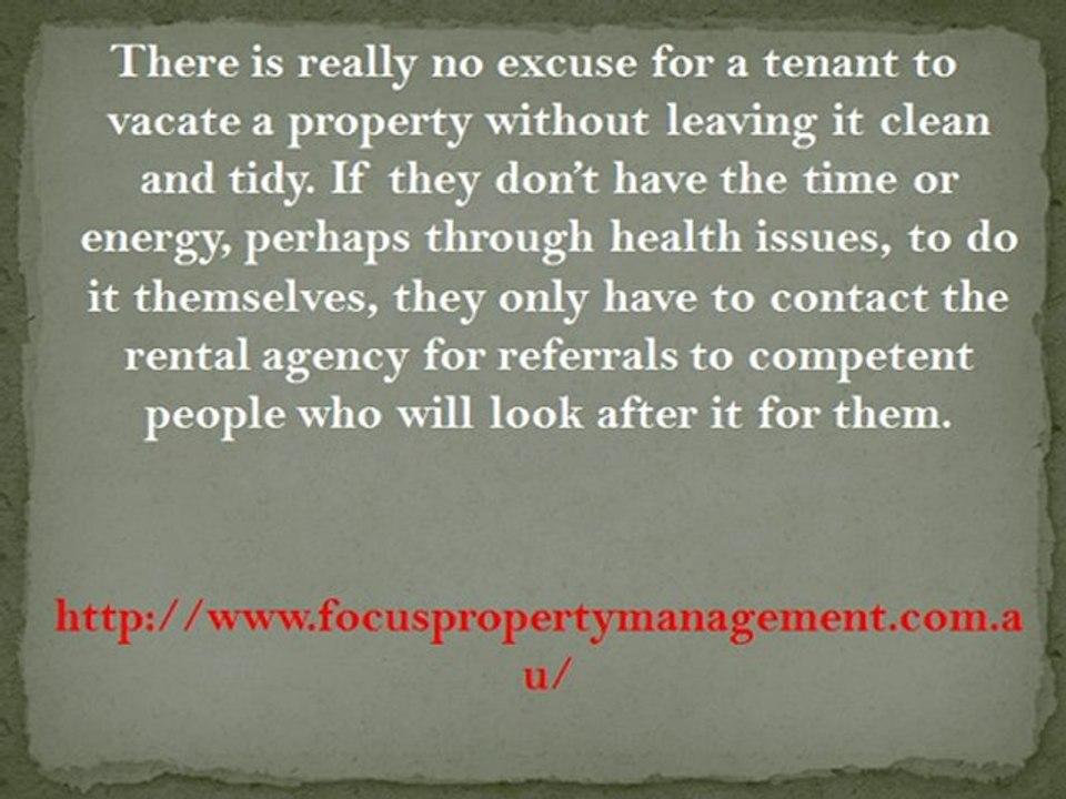 Cleaning Carpets - Part of Tenant’s General Clean-up