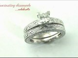 Princess Cut Solitaire Antique Style Wedding Rings Set In Prong Setting FDENS1813PR