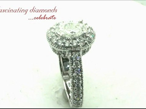 Oval Shaped Diamond Vintage Engagement Ring With Round Cut Diamonds In Pave Setting FDENR6548OVR
