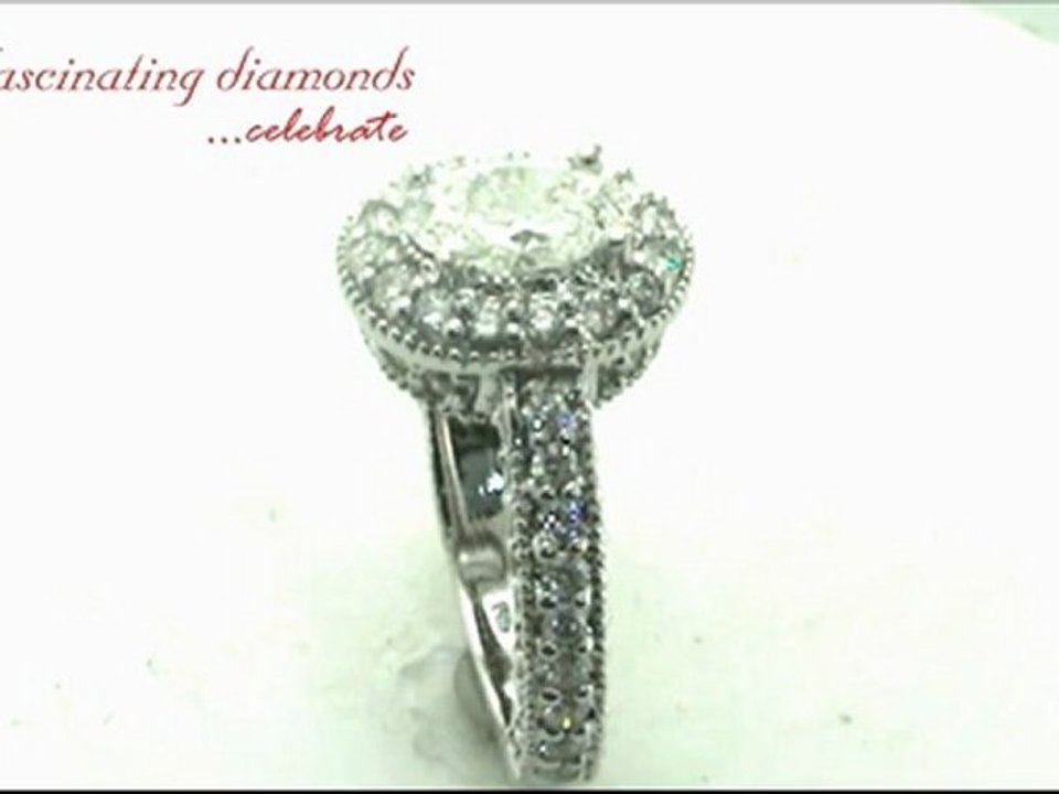 Oval Shaped Diamond Vintage Engagement Ring With Round Cut Diamonds In Pave Setting FDENR6548OVR