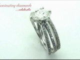 Pear Shape Diamond Split Band Wedding Bridal Ring Set With Pave Setting FDENS3134PE