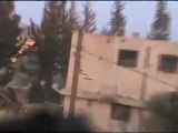 Syria فري برس  حمص الرستن بالجرم المشهود عربات الأسد تقصف الرستن 13 5 2012 Homs