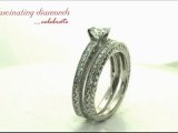 Round Cut Diamond Vintage Style Bridal Wedding Ring Set With Engraved Band FDENS1790RO