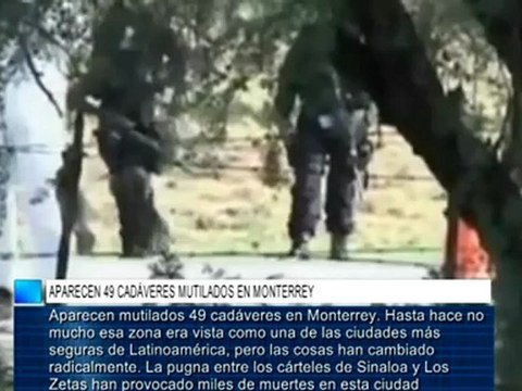 Aparecen 49 cadáveres mutilados en Monterrey