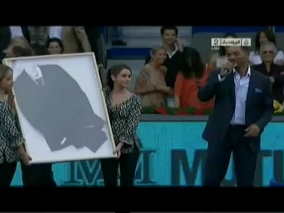 Will Smith with Roger Federer in Madrid Final 2012