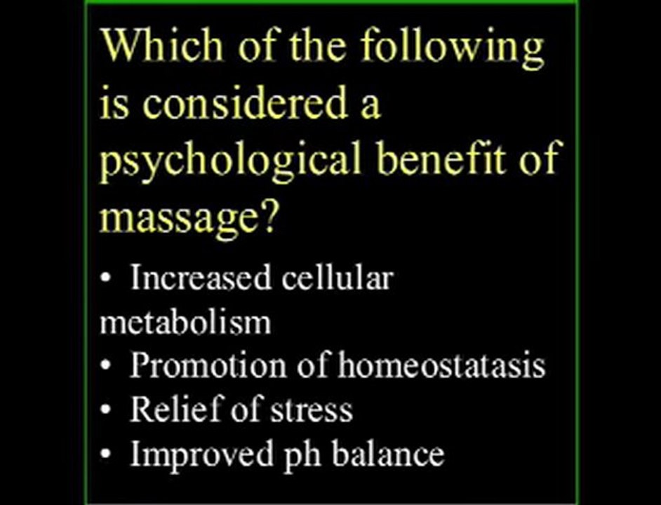 Massage Test Question #31