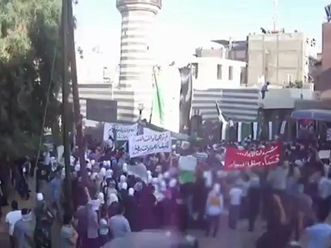 Syria فري برس دمشق أروع مظاهرة في حي الميدان ساحة السخانة الإثنين 14 5 2012 Damascus