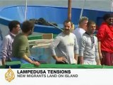Tensions rise over migrant arrivals in Lampedusa